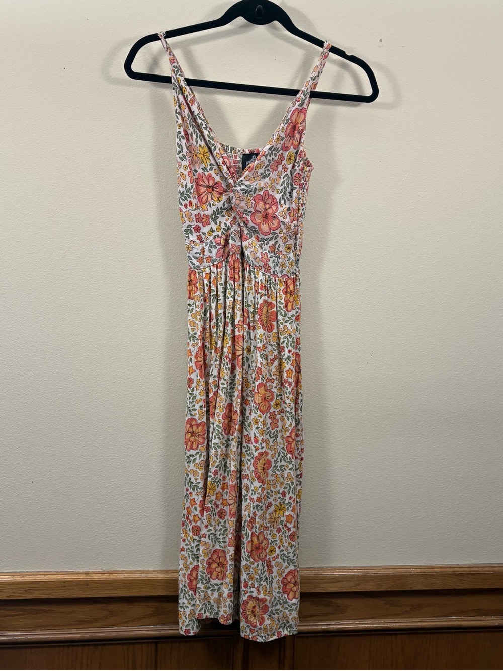 Angie sleeveless floral maxi dress women’s S botanical boho earthy tones midi